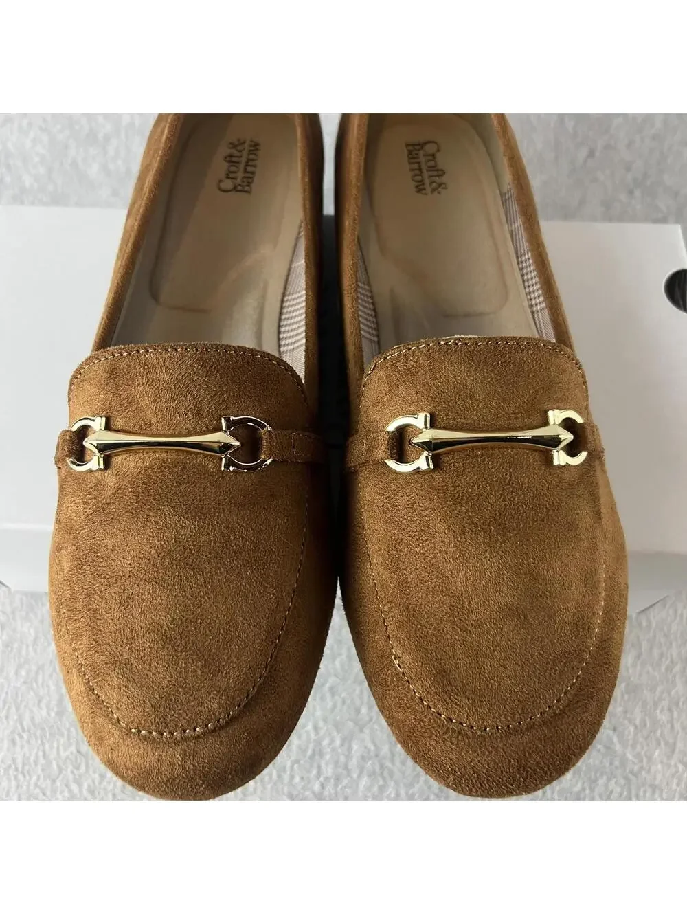 Croft & Barrow Slip On Loafers Shoes Womens Size 6 Faux Suede Comfort Classic